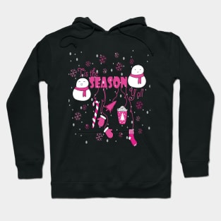 Tis the Season New Year Pink Vibes Cute Holiday Gift Hoodie